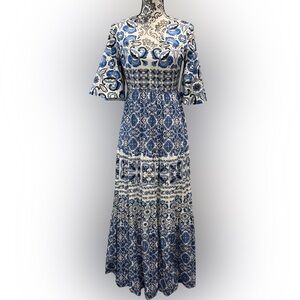 Tuckernuck Blue and White Maxi Dress